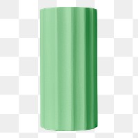 Green cylinder png, geometric shape sticker, isolated object design