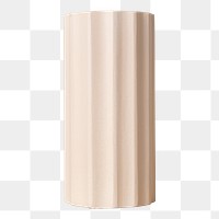 Beige cylinder png, geometric shape sticker, isolated object design