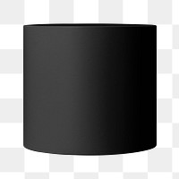 Black cylinder png, geometric shape sticker, isolated object design