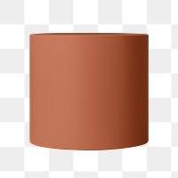 Brown cylinder png, geometric shape sticker, isolated object design