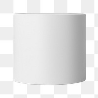 Gray cylinder png, geometric shape sticker, isolated object design