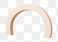 Beige arch png, geometric shape sticker, isolated object design