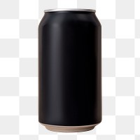 Black  can png, beverage product packaging, isolated object design