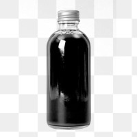 Glass bottle png, cold brew coffee, beverage product packaging, isolated object design