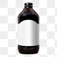 Glass bottle png, craft beer, beverage product packaging, isolated object design