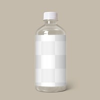 Plastic bottle mockup png, transparent label design, beverage product packaging