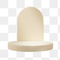 Beige product podiums png, isolated object design, transparent background