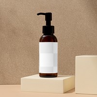 Skincare mockup png, transparent label design, beauty product packaging