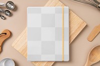 Homemade cookbook cover png mockup, chef’s essential