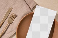 Menu card png mockup, restaurant business branding