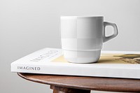 Ceramic mug png mockup, minimal utensil design