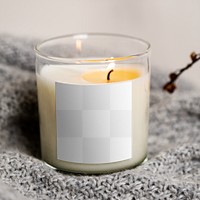 Candle jar label mockup png minimal aroma therapeutic product