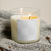 Scented candle jar mockup png minimal aroma therapeutic product