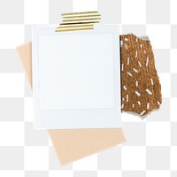 Aesthetic png instant photo frame on transparent background