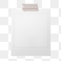Instant photo png frame, simple design, transparent background