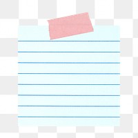 Cute png sticky note sticker, lined design, transparent background