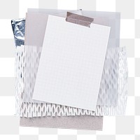 Note paper png journal sticker, white design on transparent background