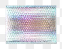 Iridescent bubble mailer png, shipping packaging design, transparent background