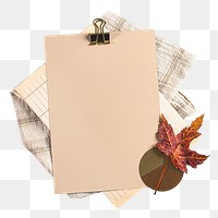 Brown paper png sticker, botanical design, transparent background