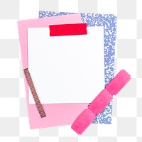 Note paper png journal sticker, transparent background