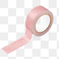 Pink tape roll png, journal sticker, collage element, transparent background