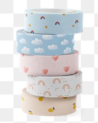 Cute tape rolls png, journal sticker, collage element, transparent background