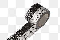 Tape rolls png, black and white journal sticker, collage element, transparent background