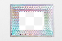 Shipping label mockup png transparent, holographic bubble mailer bag