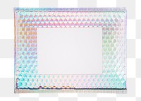 Iridescent bubble mailer png, shipping packaging design, transparent background