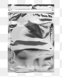 Zipper pouch bag png, foil product packaging, transparent background
