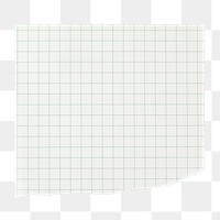 Green png grid paper note, stationery element, transparent background