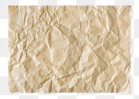 Beige crumpled paper png sticker, transparent background