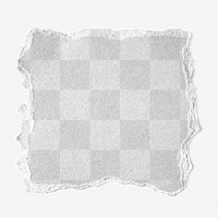 Torn paper png mockup, transparent square shape