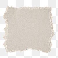 Png torn beige paper sticker, textured shape, transparent background