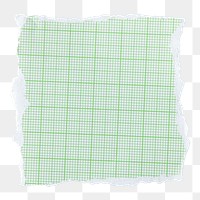 Green png grid paper note, stationery element, transparent background