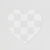 Sticker mockup png transparent, heart shape design