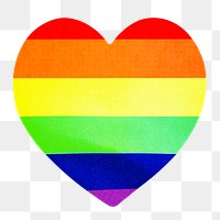 Rainbow sticker png, pride heart shape, LGBTQ support, isolated object design