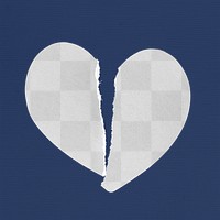 Transparent sticker png mockup, torn heart design