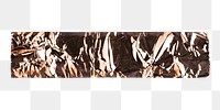 Metallic tape png, wrinkled bronze journal sticker, collage element design