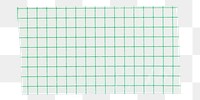 Green grid tape png, journal sticker, collage element design