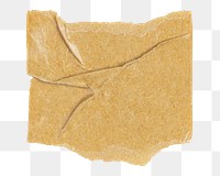 Wrinkled kraft tape png, brown journal sticker design