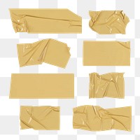 Wrinkled packing tape png, stationery design set