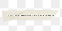 White tape png, motivational journal sticker, collage element