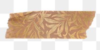 William Morris tape png, brown journal sticker, collage element