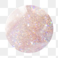 Iridescent sticker png, blank round shape, isolated object design