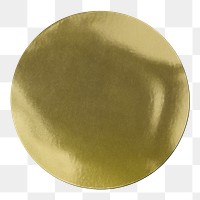 Gold sticker png, blank round shape, isolated object design