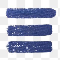 Blue brush strokes png, journal sticker, isolated object, transparent background