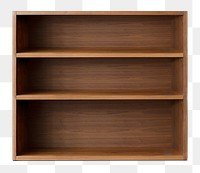 Book shelf png, isolated object, brown wood