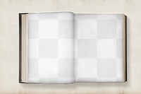 Antique book png mockup, transparent pages