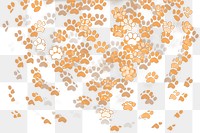 Gold glitter cat paw png bokeh sequin confetti on transparent background